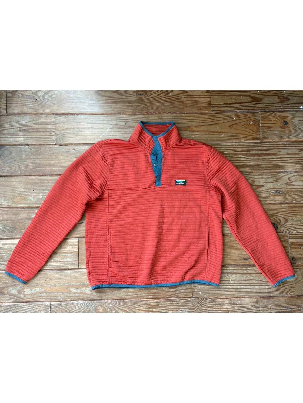 L.L.Bean VentureStretch Snap Pullover Men’s Large Red Fleece Jacket